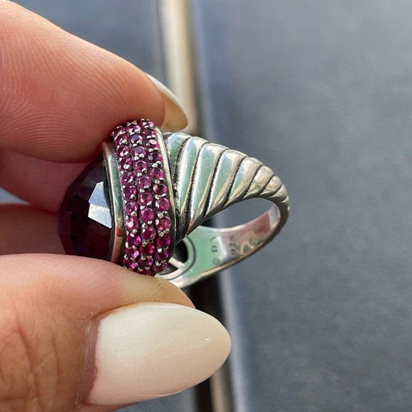 DAVID YURMAN WAVERLY AMETHYST RING PINK SAPPHIRES - Picture 7 of 12